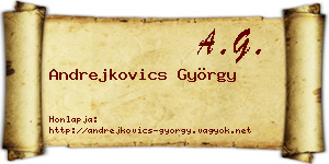 Andrejkovics György névjegykártya