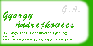 gyorgy andrejkovics business card